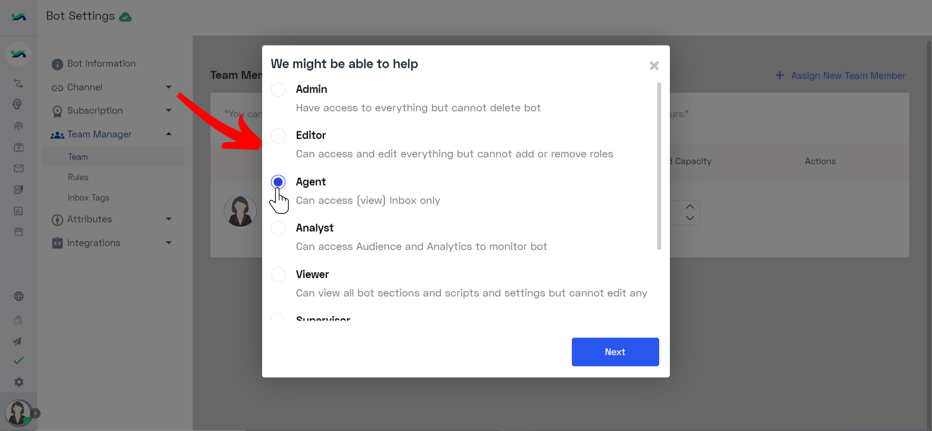 Choose the specific permissions .png